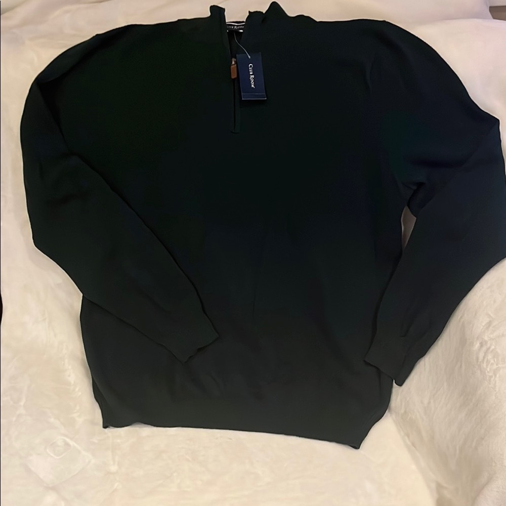 Club Room Green 1/4 Zip Sweater